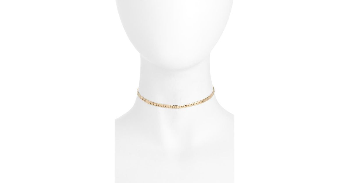 Child Of Wild Sicily Herringbone Chain Choker in White | Lyst