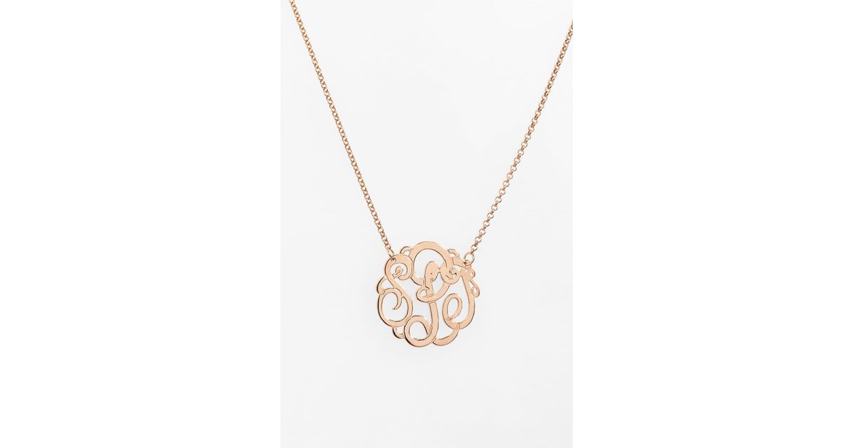 Argento Vivo Personalized Small 3-initial Letter Monogram Necklace (nordstrom Exclusive) in Rose ...
