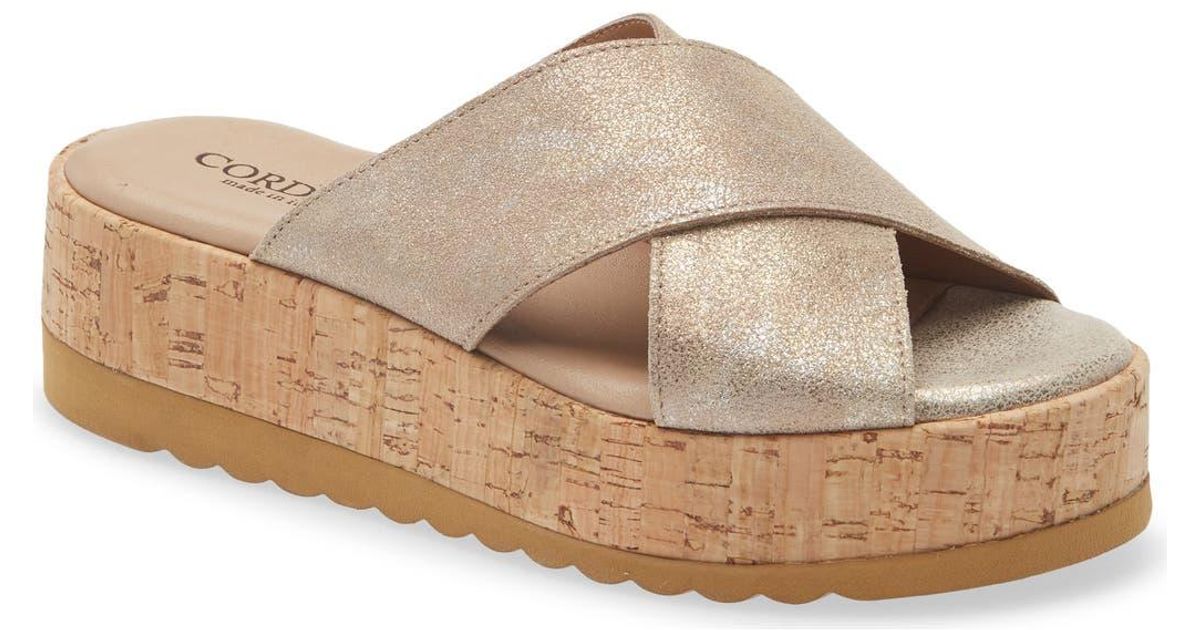 Cordani Kali Platform Slide Sandal in Natural | Lyst