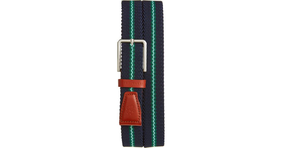 Ted Baker Stripe Woven Belt in Blue for Men | Lyst