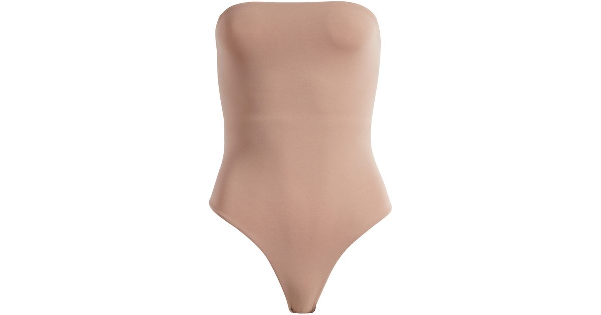 SKIMS Fits Everybody stretch-satin jersey thong bodysuit - Umber