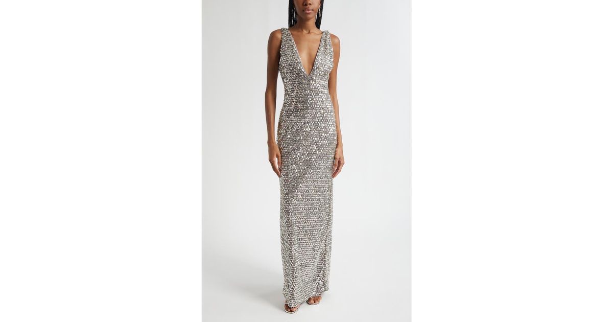 ramy brook silver sequin dress Eva Sequin Halter Mini Dress in platinum sequin