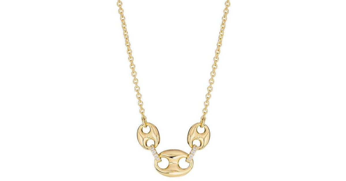 ATHRA LUXE Pavé Bold Mariner Chain Necklace in Metallic | Lyst
