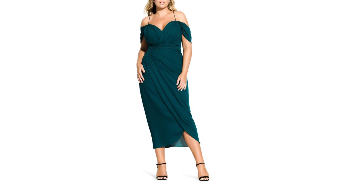 entwine cold shoulder maxi dress