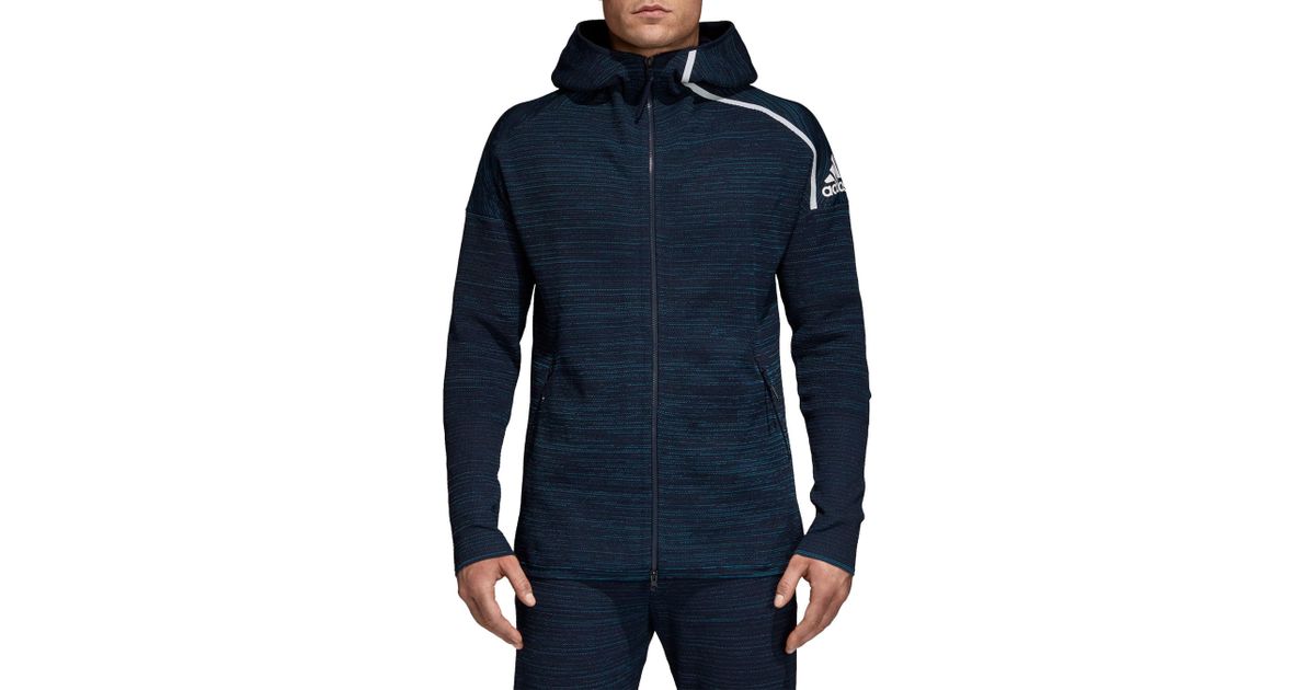 Adidas Blue Zne Parley Primeknit Hoodie for men Adidas Blue Zne Parley Primeknit Hoodie for men