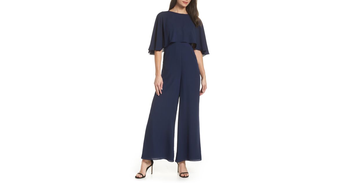 Georgette jumpsuit with removable cape Clearance