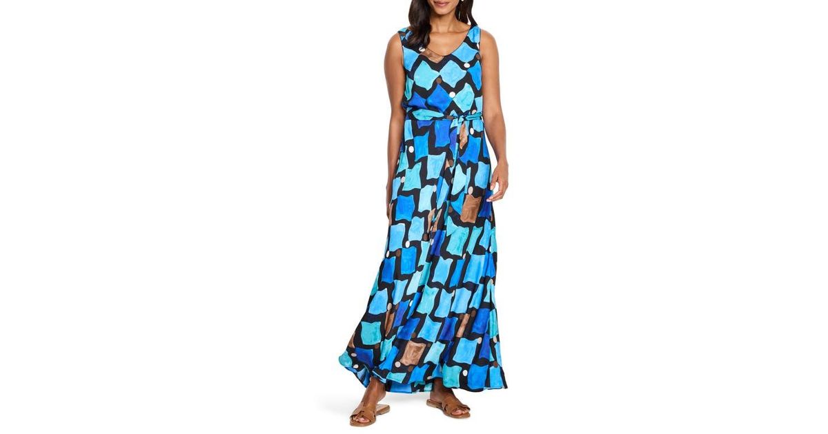sea glass blue maxi dress O'Neill Women's Saltwater Solids Sai Maxi Cover-Up Dress in Blue Glass, Size XL main image 0
