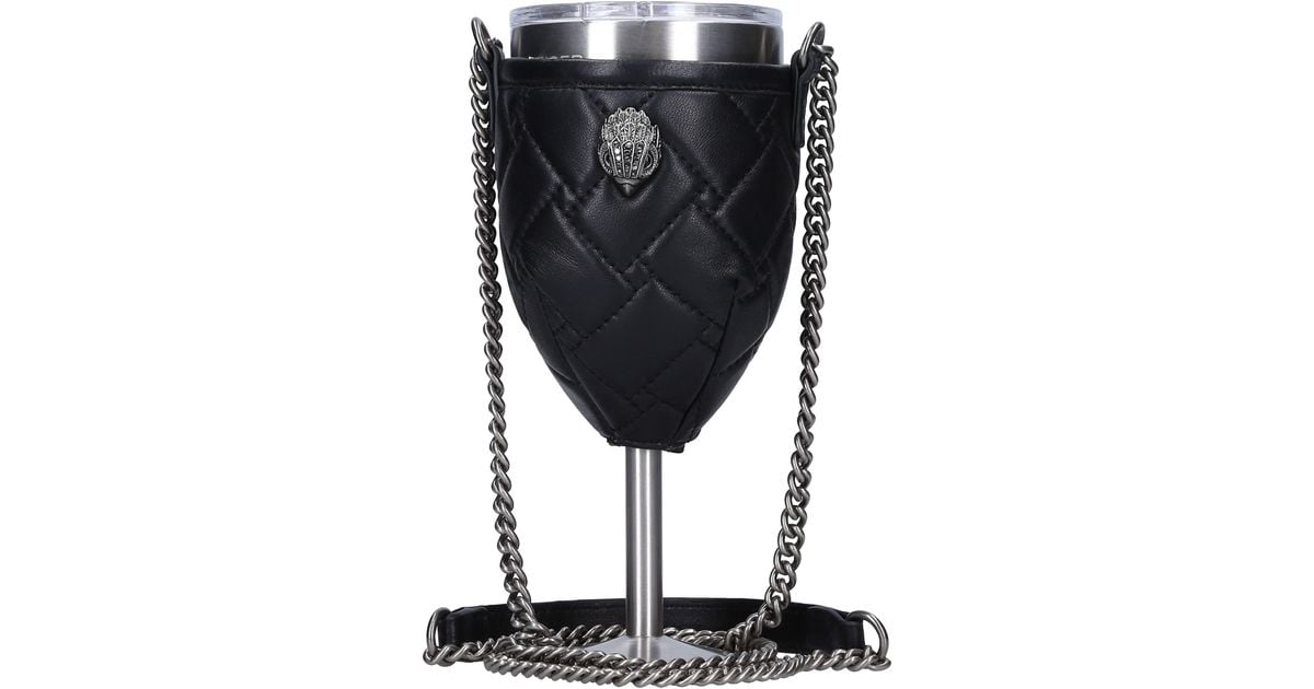 Kurt Geiger Quilted Leather Crossbody Wine Glass Holder With Portable