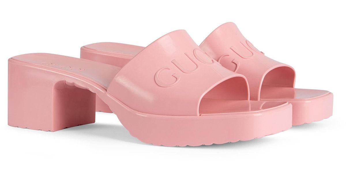 gucci rubber platform sandals