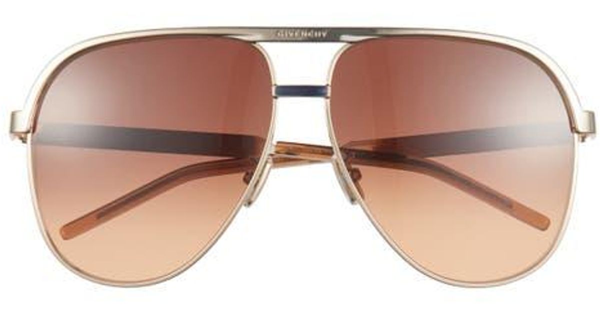 Givenchy G Ride 62mm Oversize Pilot gold brown Sunglasses Givenchy G Ride 62MM Aviator Sunglasses | Saks Fifth Avenue main image 3