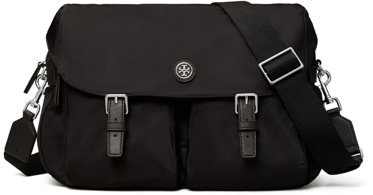 Tory Burch Virginia Recycled Nylon Messenger Bag in Black Lyst