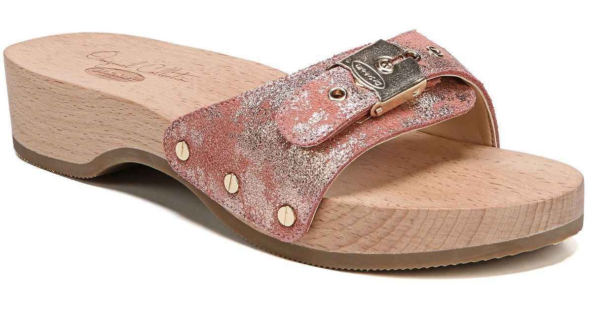 Dr. Scholls Leather Original Collection 'original Footbed' Sandal in Rose Leather (Pink) - Lyst