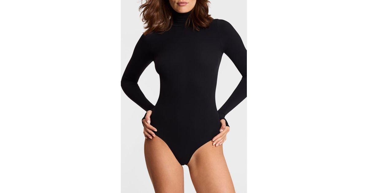 Commando Ballet Body Turtleneck Thong Bodysuit in Black | Lyst