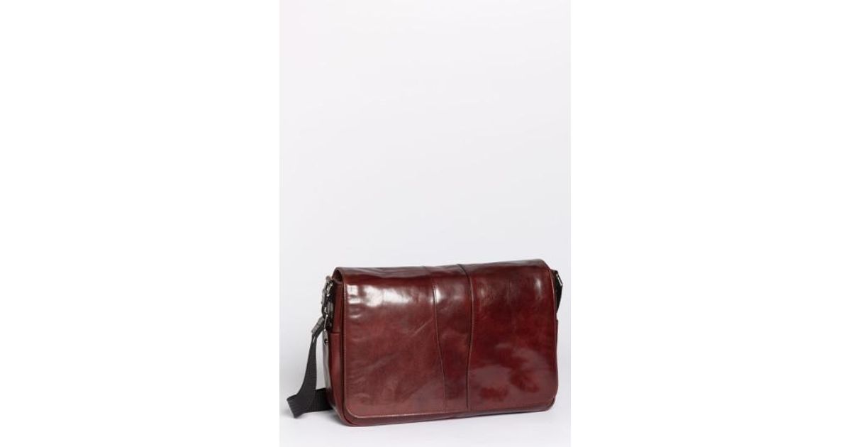 bosca leather messenger bag
