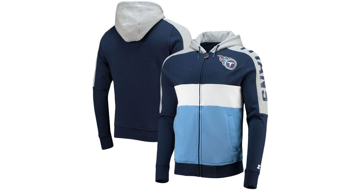 Starter /light Blue Tennessee Titans Playoffs Color Block Full-zip