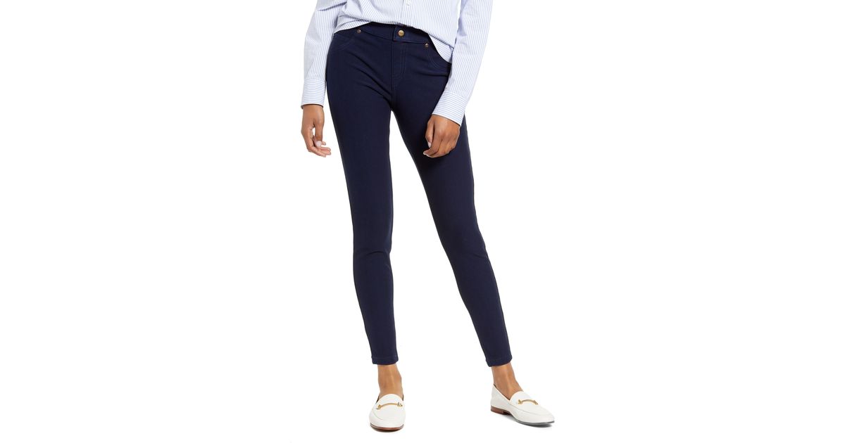 hue fleece lined denim leggings black