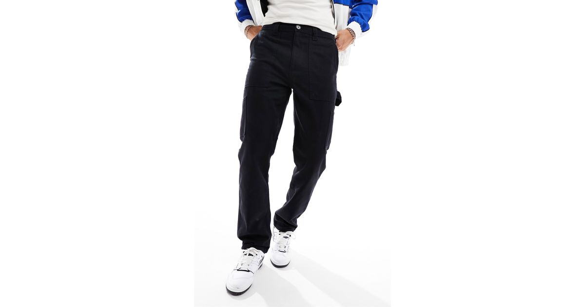 ASOS Straight Leg Cargo Pants in Blue for Men Lyst