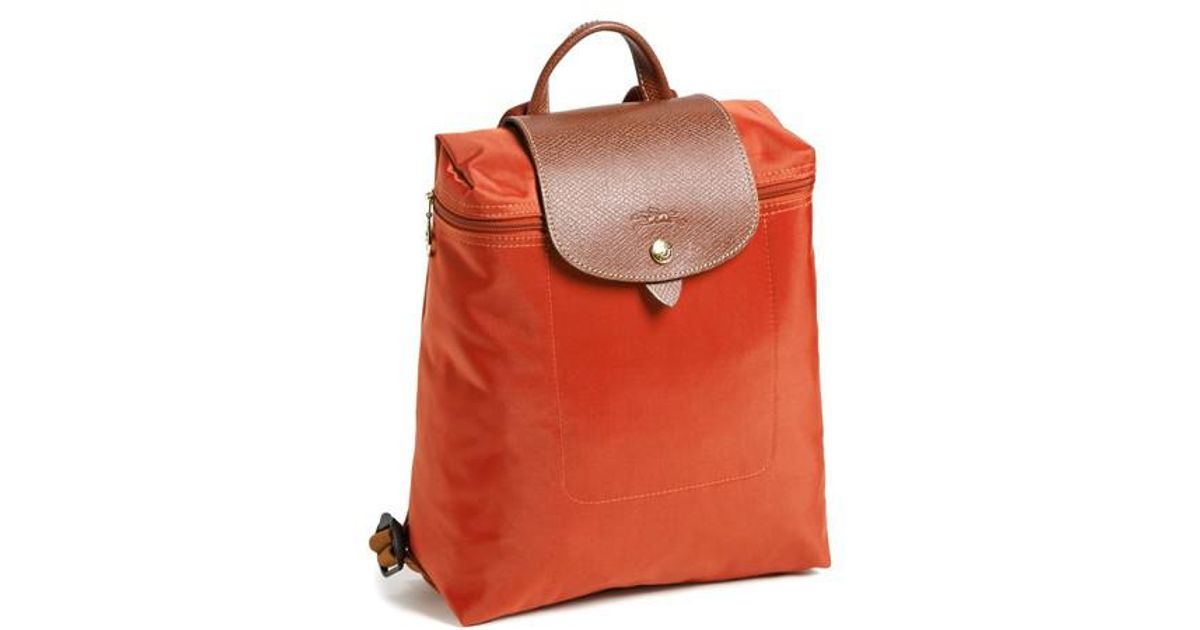 longchamp orange backpack