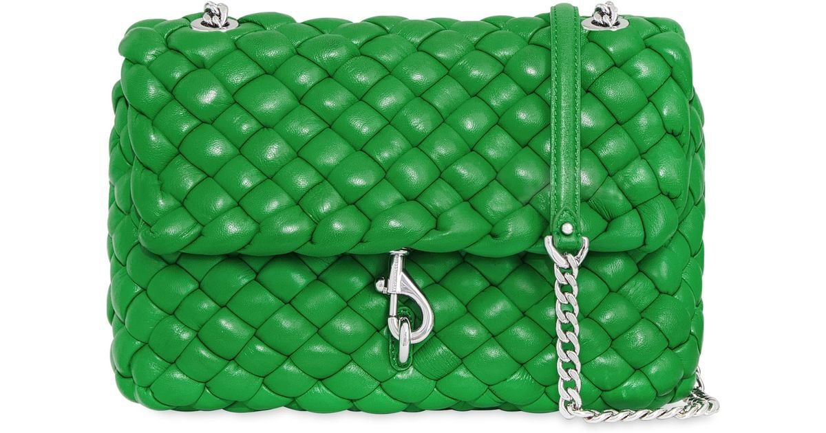 Rebecca Minkoff Edie Woven Leather Convertible Crossbody Bag in Green Lyst