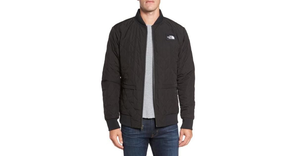 face quilted bomber jacket 