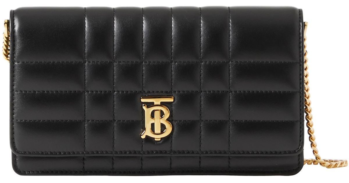 Burberry Lola Quiltedleather Shoulder Bag in Black Lyst