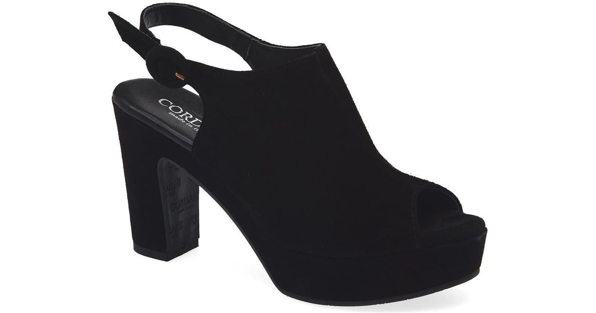Cordani Tess Slingback Platform Sandal in Black | Lyst