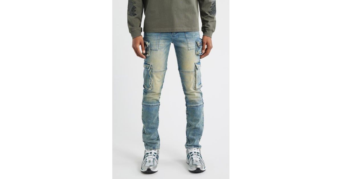 RTA Slate Cargo Skinny Jeans in Blue for Men | Lyst