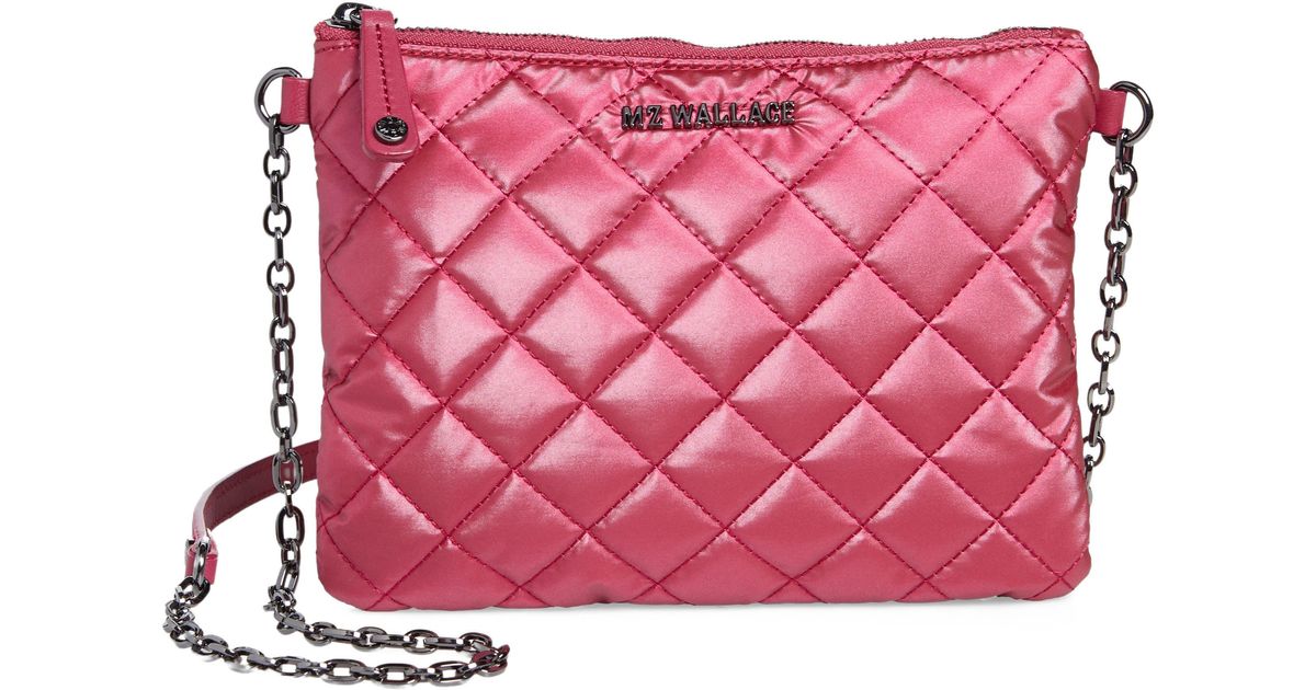 MZ Wallace Ruby Quilted Crossbody Bag in Pink Lyst