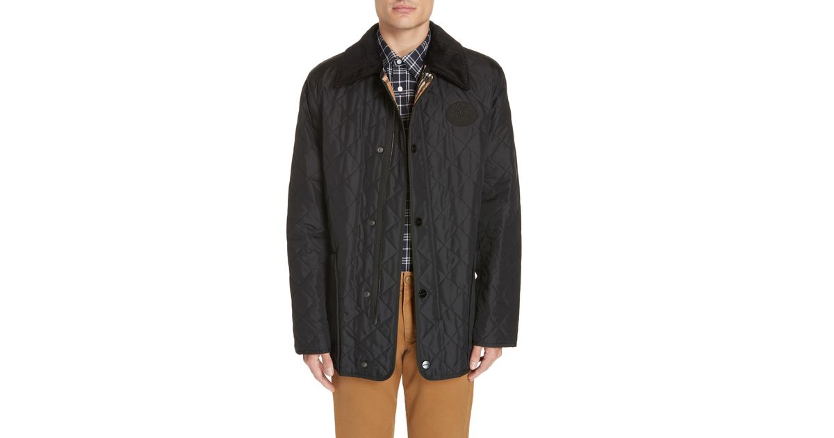 Burberry Corduroy Cotswold Quilted Jacket In Black For Men Lyst