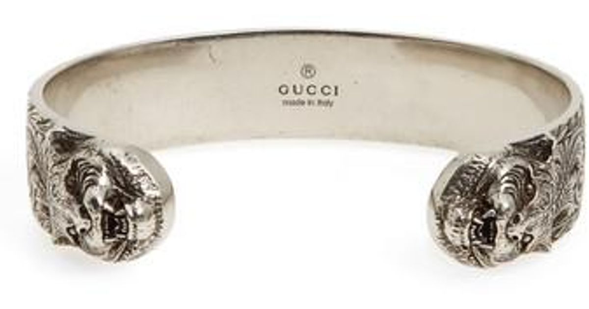 Lyst Gucci Tiger Cuff Bracelet In Metallic For Men