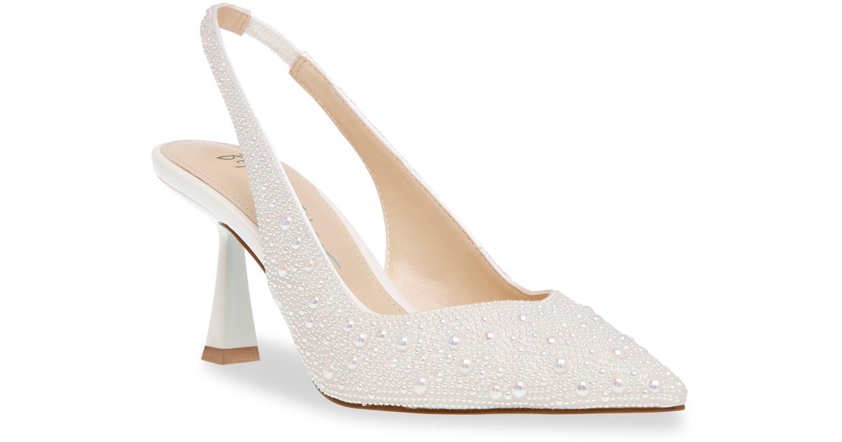 Betsey Johnson Clark Slingback Pointed Toe Pump in White | Lyst