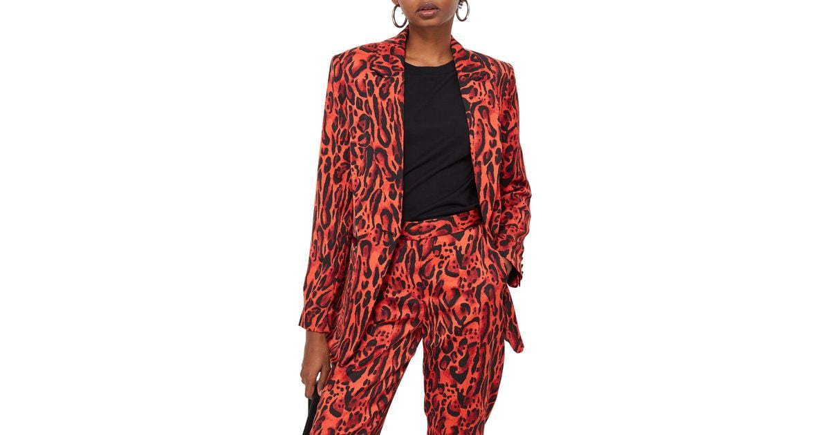 red leopard print suit