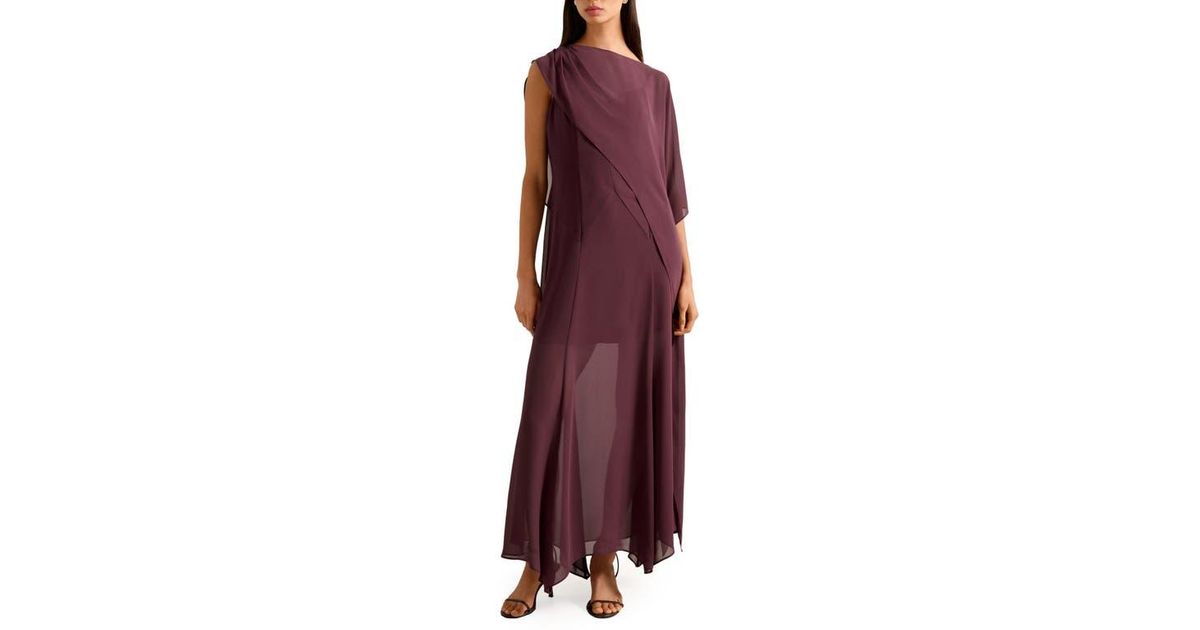 honey sheer maxi dress with cape EVER NEW Honey Sheer Maxi Dress With Cape in Purple