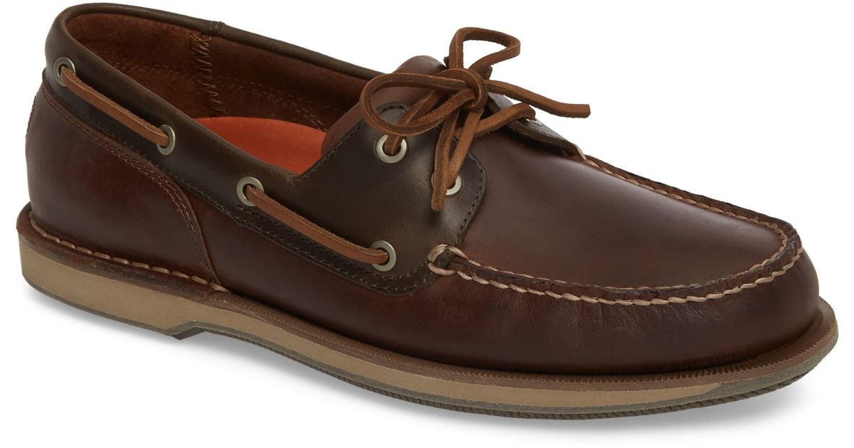 Rockport Leather 'perth' Boat Shoe in Dark Brown Leather (Brown) for