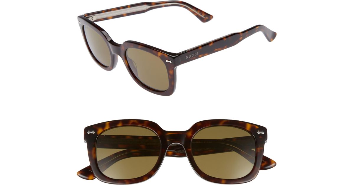 Gucci 50mm Square Sunglasses - Dark 