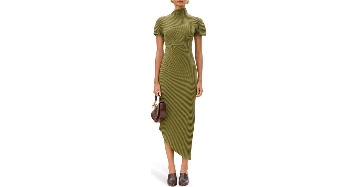 Cult Gaia Chrysta Turtleneck Rib Midi Sweater Dress in Green | Lyst Cult Gaia Chrysta Turtleneck Rib Midi Sweater Dress in Green | Lyst