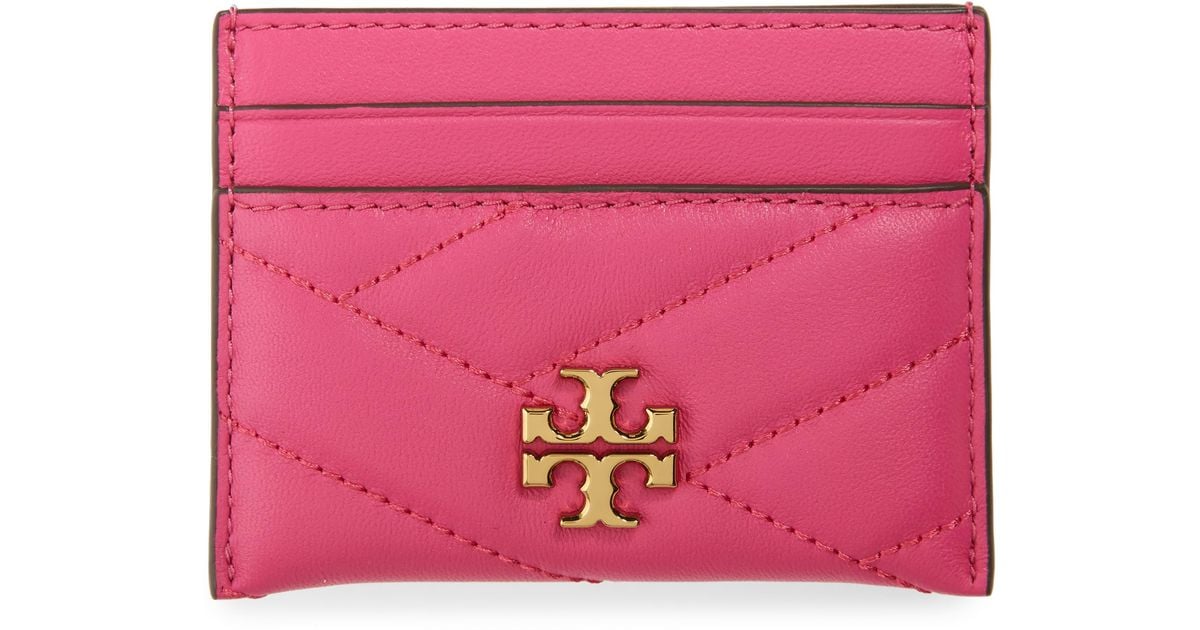 Tory Burch Kira Chevron Leather Card Case in Pink Save 50 Lyst