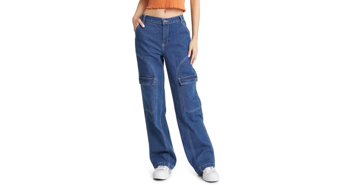 PacSun baggy Wide Leg Skate Jeans in Blue | Lyst