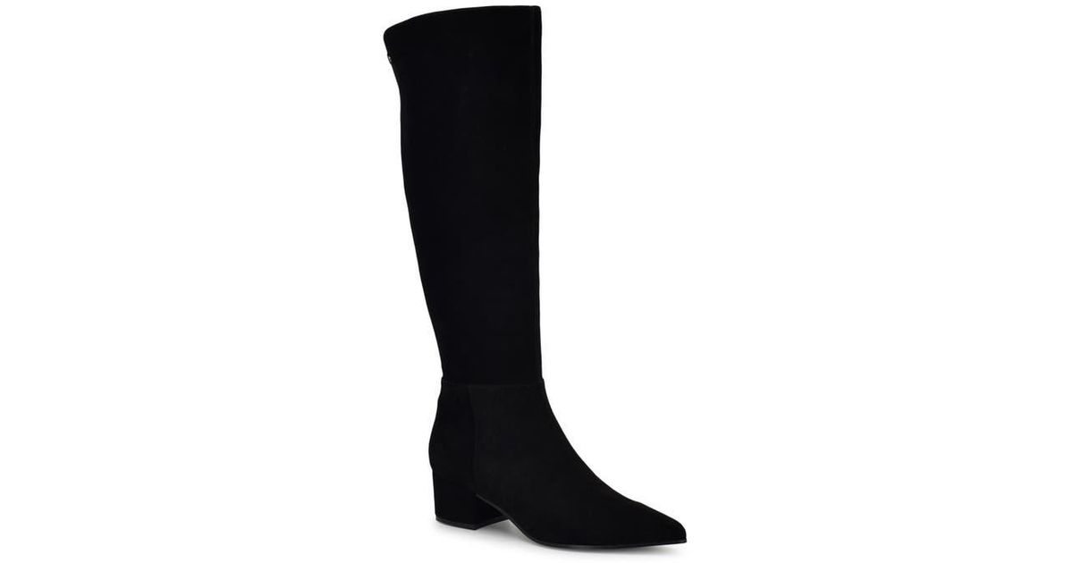Nine West Pointed-Toe Knee-High Leather Boots in Black Lyst