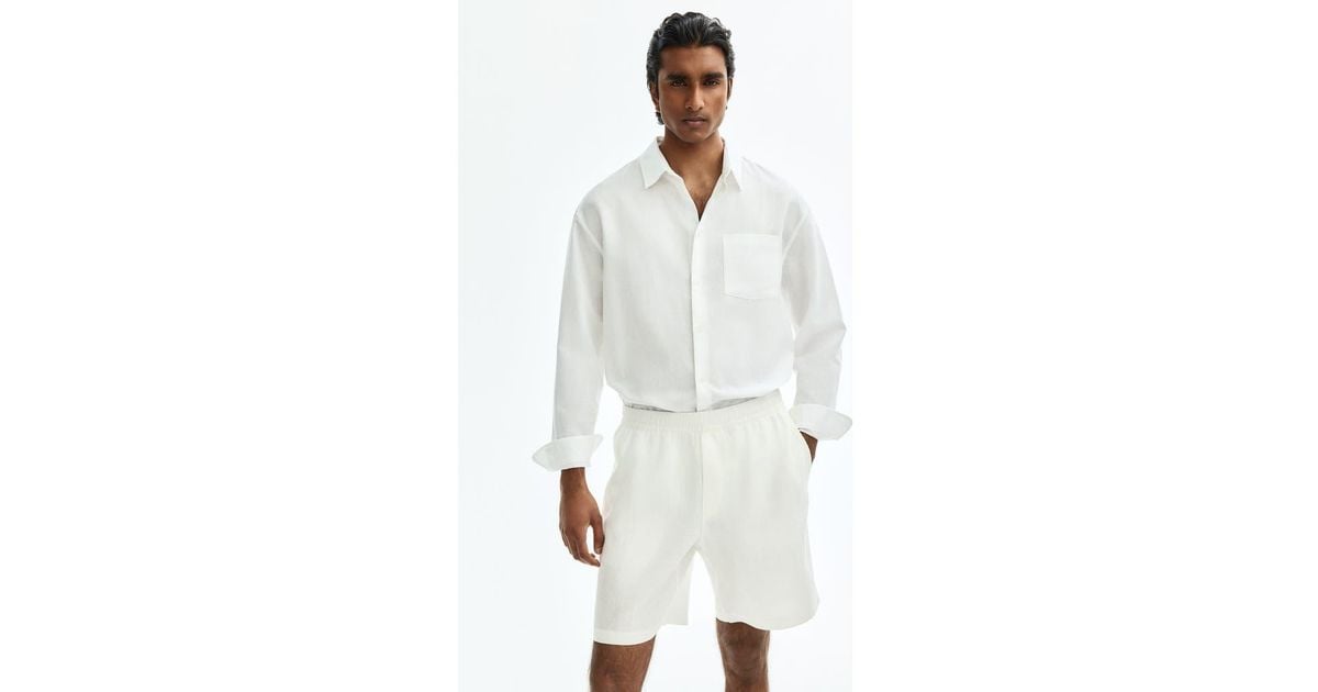 Relaxed Fit Linen Shorts