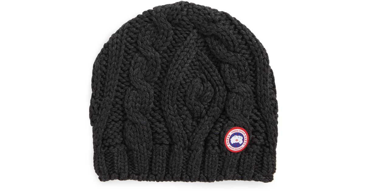 canada goose cable knit beanie