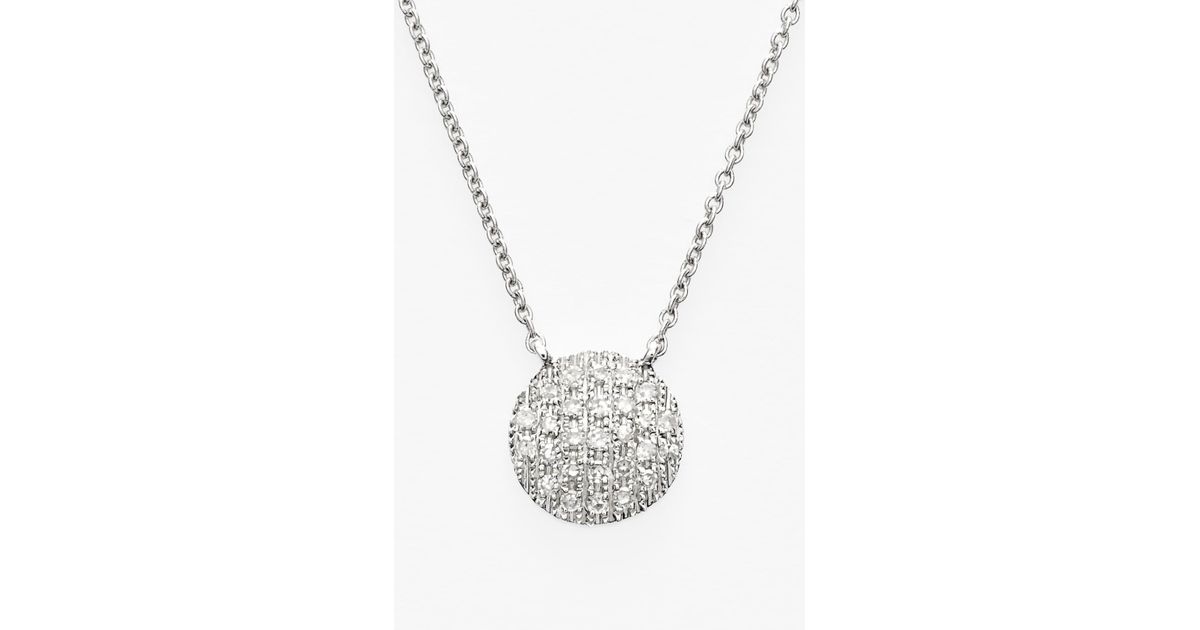 Dana Rebecca 'lauren Joy' Diamond Disc Pendant Necklace in White | Lyst