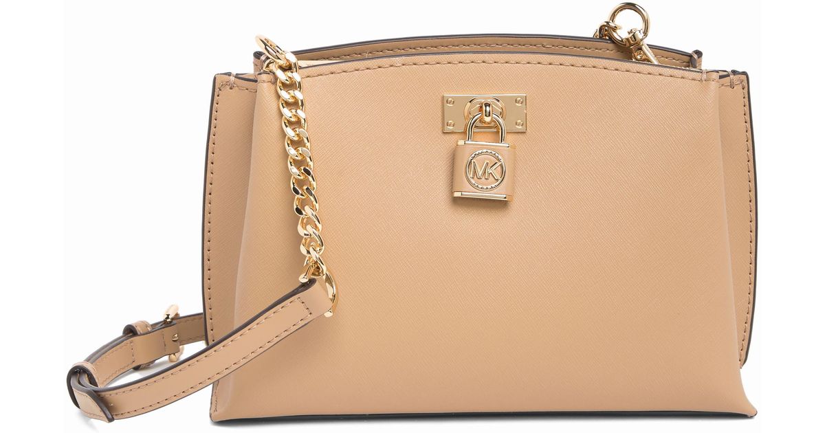 MICHAEL Michael Kors Medium Ruby Leather Crossbody Bag in Natural Lyst