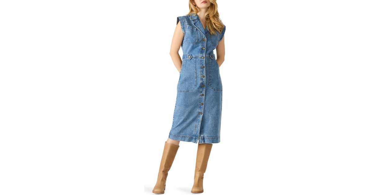 Steve Madden Julieta Denim Midi Dress in Blue | Lyst