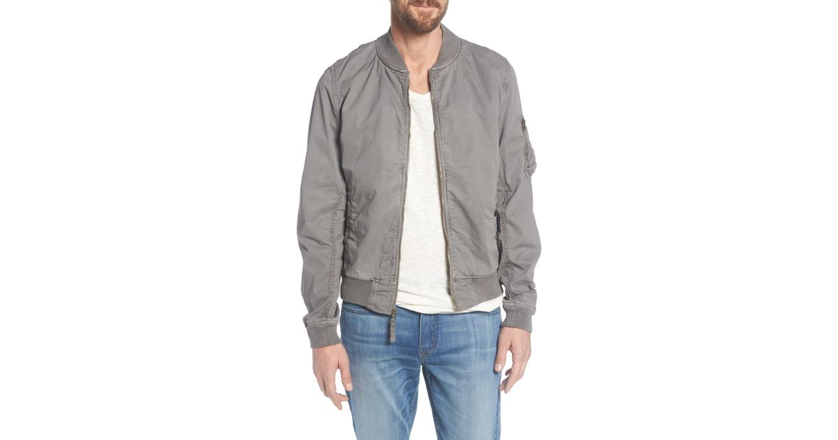 Schott Nyc Ma 1 Cotton Bomber Jacket In Grey Gray For Men Lyst