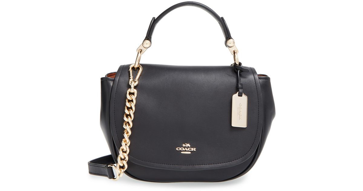coach small black leather shoulder bag