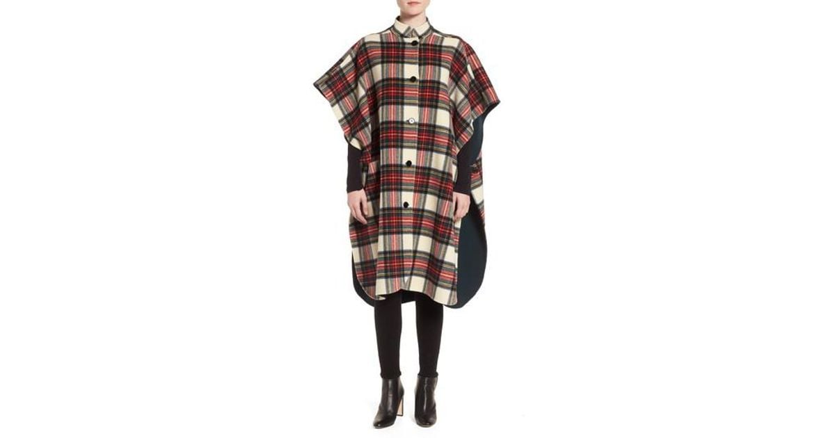 burberry plaid poncho