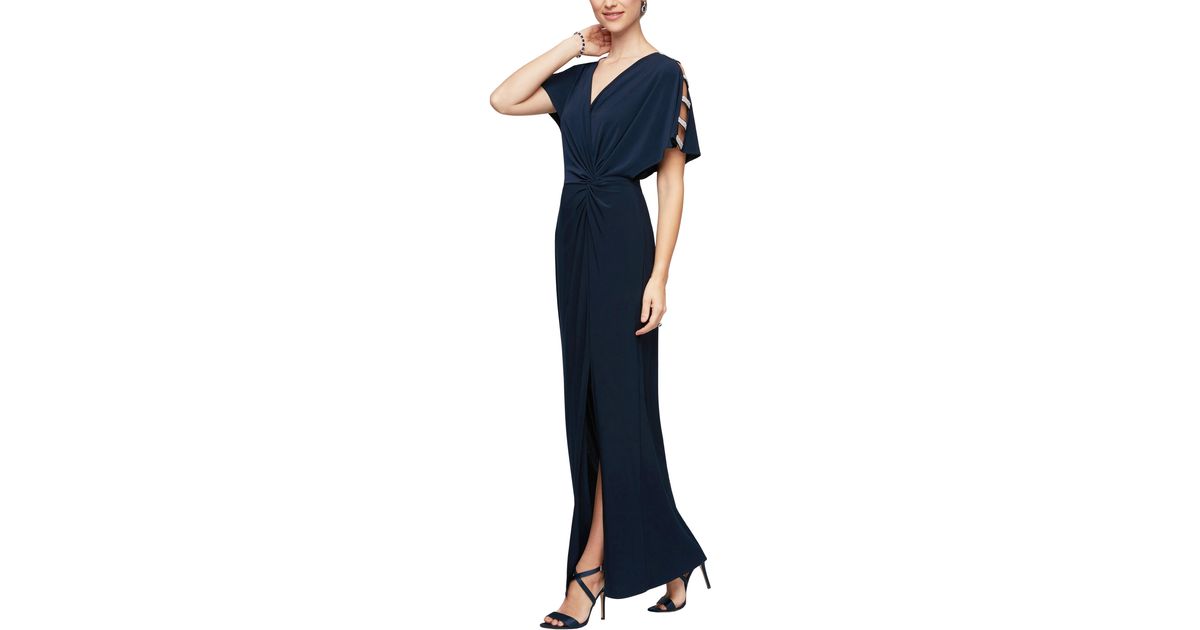 alex evenings knot front gown