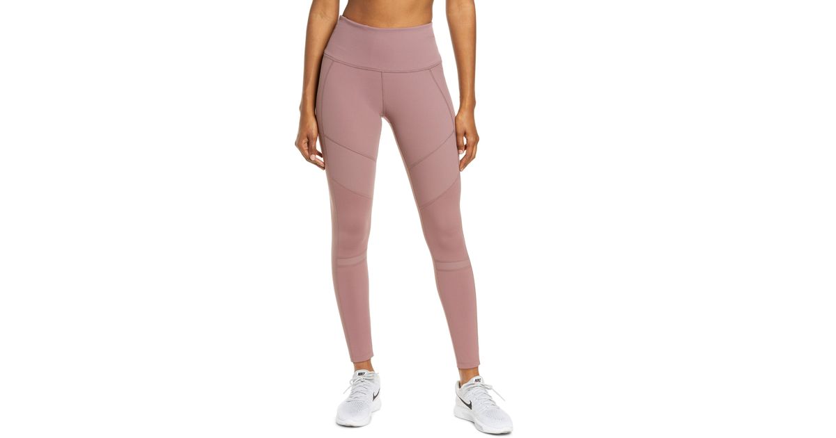 Zella Moto Ribbed High Waist Ankle 