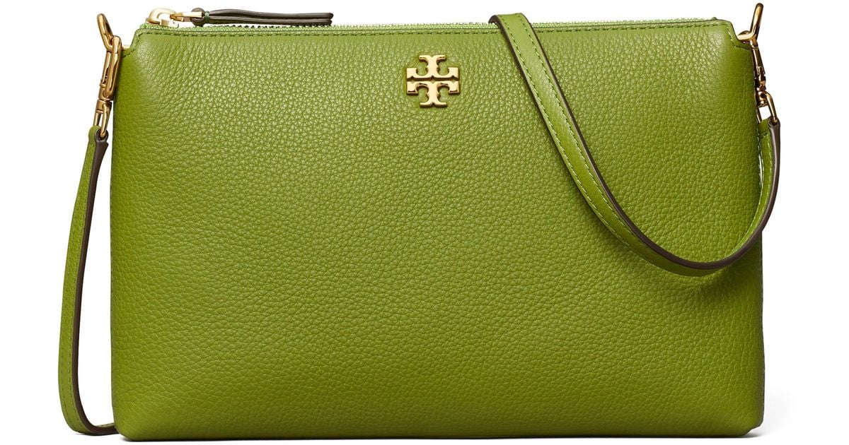 Tory Burch Kira Pebbled Leather Wallet Crossbody Bag in Green Lyst